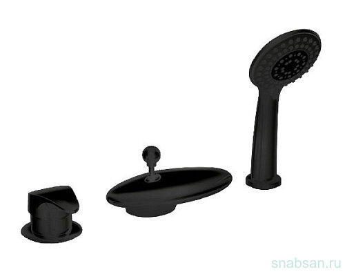 Встраиваемый смеситель Bravat Cobra black на 3 отверстия, черный (F5140197BM-RUS)