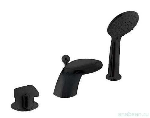 Встраиваемый смеситель Bravat Cobra Black на 3 отверстия, черный (F5140197BM-1-RUS)