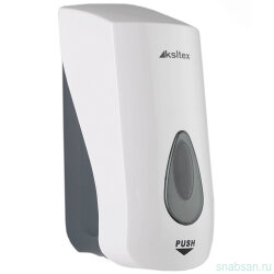Ksitex FD-1068A Дозатор для мыла-пены механический, пластик белый 1 литр