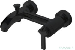 Смеситель для ванны Bravat Waterfall black короткий излив, черный (F673107BM-01)