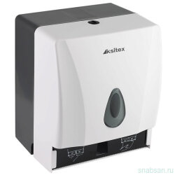 Ksitex TH-8218A Диспенсер для рулонных и листовых бумажных полотенец V-сложения, пластик белый