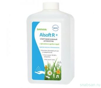 SARAYA Alsoft R Plus Антисептик в специальном флаконе 1 л